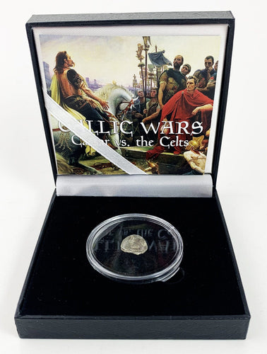 Gallic Wars: Caesar vs Celts SILVER Coin 58 BC COA & History & Capsule & Black box - Collectors Couch