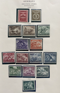 German WWII Nazi Third Reich 1943 15 Stamps From Original Postal Collection - Very Rare Find - Collectors Couch