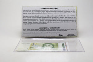 Europe : Five Pre-Euro Banknotes Collection - COA & History & Billfold Included - Collectors Couch