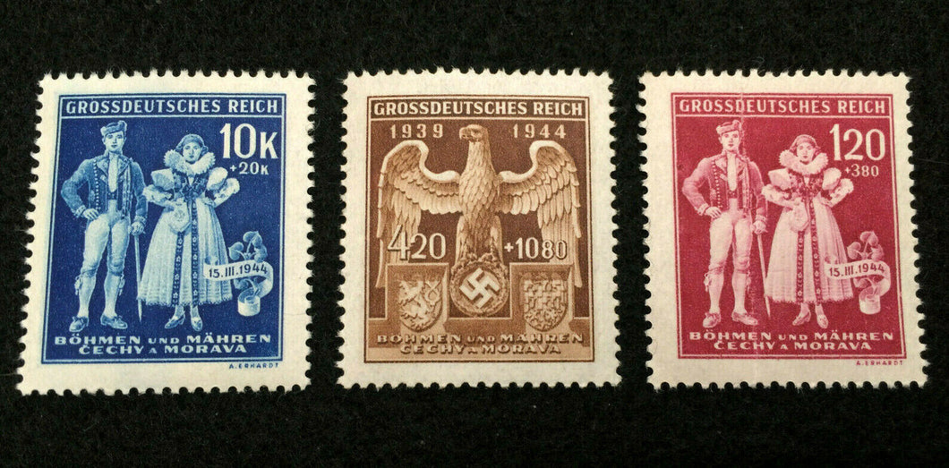 Rare Old Antique WWII German Nazi Third Reich Three Stamps Lot - Collectors Couch