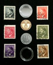 Load image into Gallery viewer, Rare WW2 German Coins &amp; Stamps Set Of Historical Artifacts - 2 &amp; 10 Rp Coin - Collectors Couch