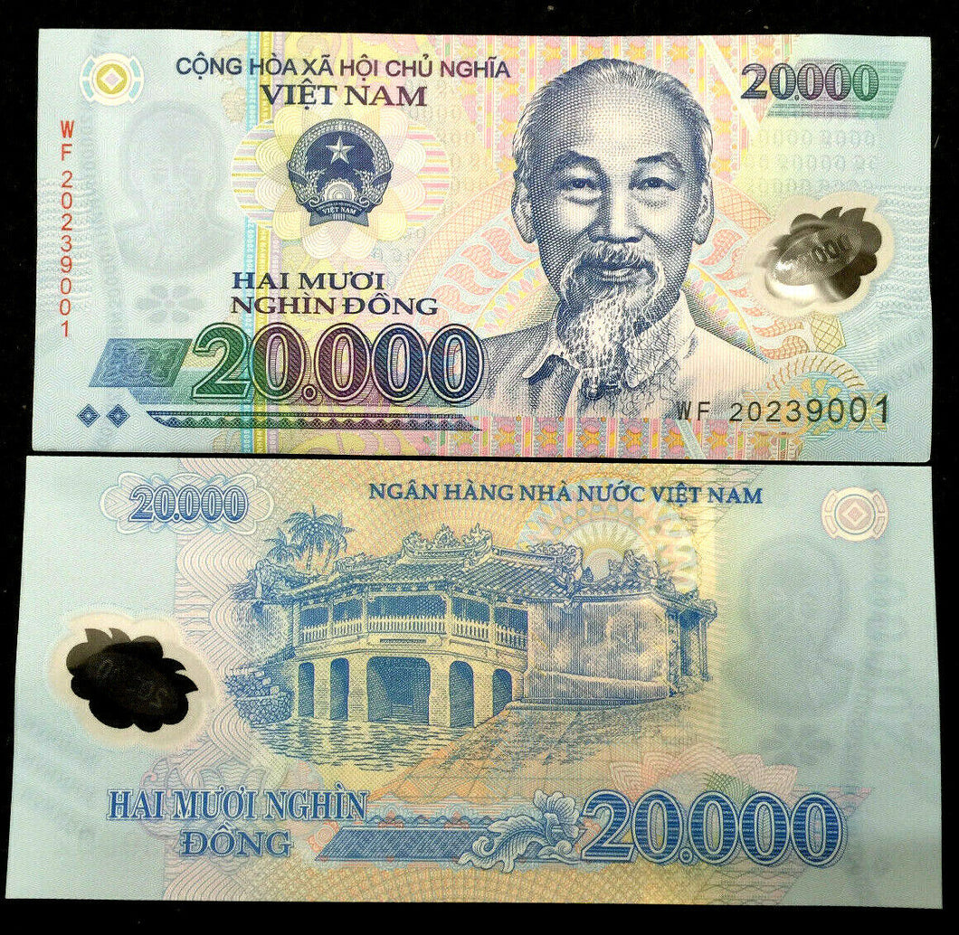 VIETNAM 20000 Dong Year 2019 Polymer Banknote World Paper Money UNC Currency - Collectors Couch