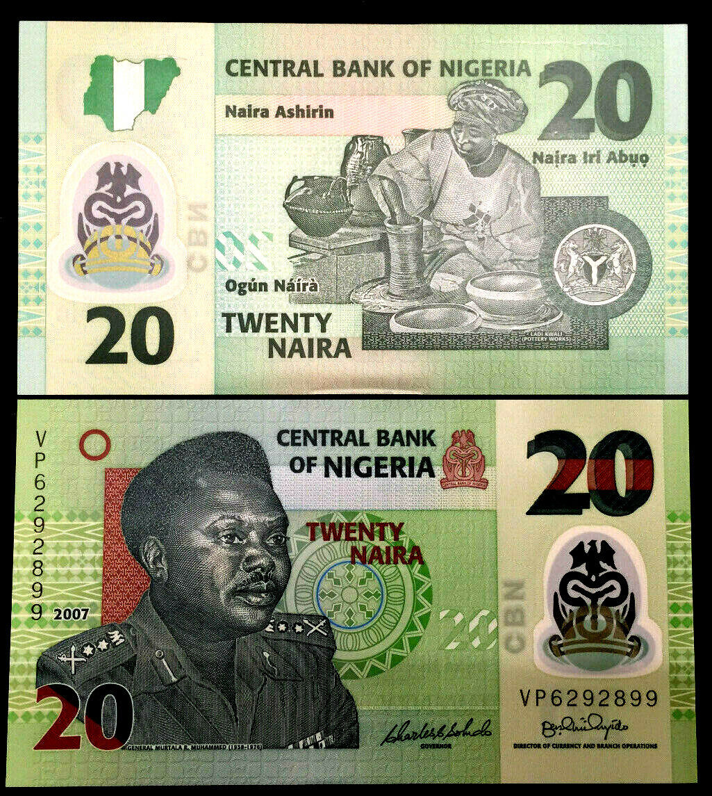 Nigeria 20 Naira 2007 Polymer Banknote World Paper Money UNC Currency Bill Note - Collectors Couch