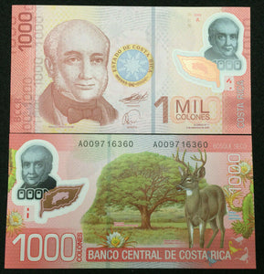 Costa Rica 1000 Colones POLYMER Banknote World Paper Money UNC Currency Bill - Collectors Couch