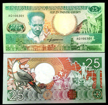 Load image into Gallery viewer, Suriname 25 Gulden 1988 Banknote World Paper Money UNC Currency Bill Note - Collectors Couch