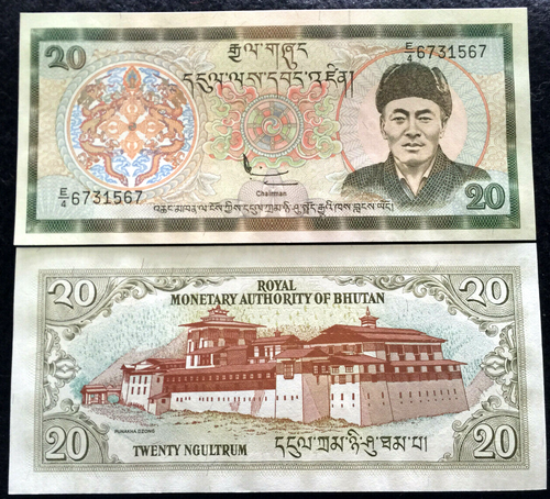 Bhutan 20 Ngultrum 2000 P-23 Banknote World Paper Money UNC Currency Bill Note - Collectors Couch