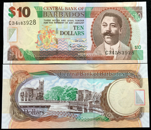 Barbados 10 Dollars 2007 Banknote World Paper Money UNC Currency Bill Note - Collectors Couch