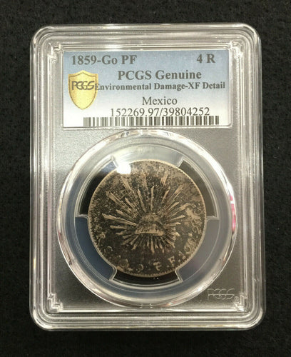 1859-GoPF Mexico 4 Reales PCGS XF Details - Rare Historical Artifact - Collectors Couch