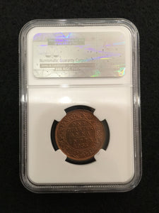 1935-C India 1/4 Anna NGC MS65 RB Rare Coin - A Rare Historical Artifcat - Collectors Couch