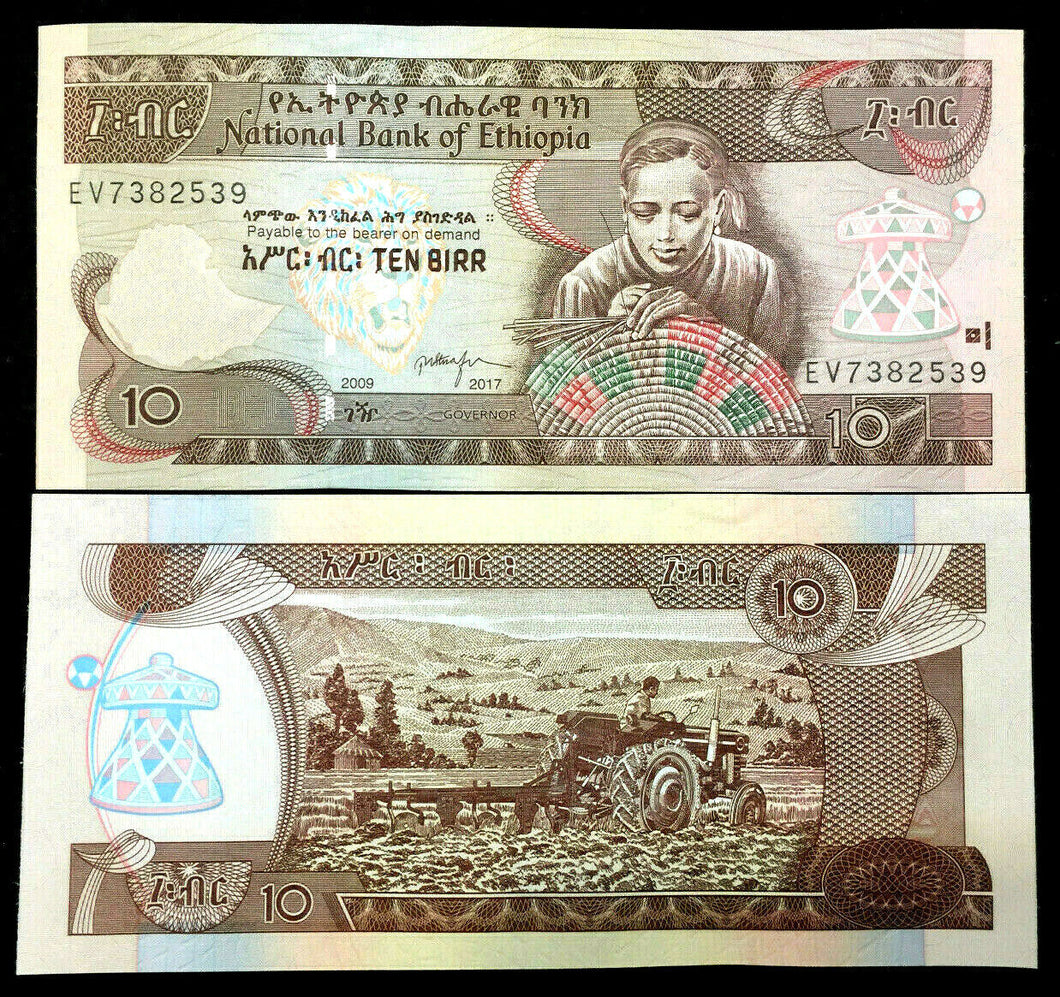 Ethiopia 10 BIRR 1991 Banknote Banknote World Paper Money UNC Currency Bill Note - Collectors Couch