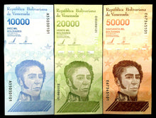 Load image into Gallery viewer, Venezuela $10,000 $20,000 $50,000 Bolivares 2019 World Paper Money UNC Bills - Collectors Couch
