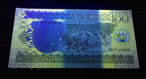 Rwanda Africa 100 Francs Banknote World Paper Money UNC Currency Bill Note - Collectors Couch