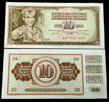 Load image into Gallery viewer, Yugoslavia 10 Dinara 1968 Banknote World Paper Money UNC Currency Bill - Collectors Couch
